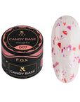 F.O.X Candy Base 007 – base med rød, lilla og rosa glitter.