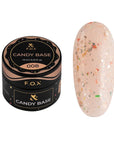 F.O.X Candy Base 008 – Nude base med fargerike og sølvaktige partikler.