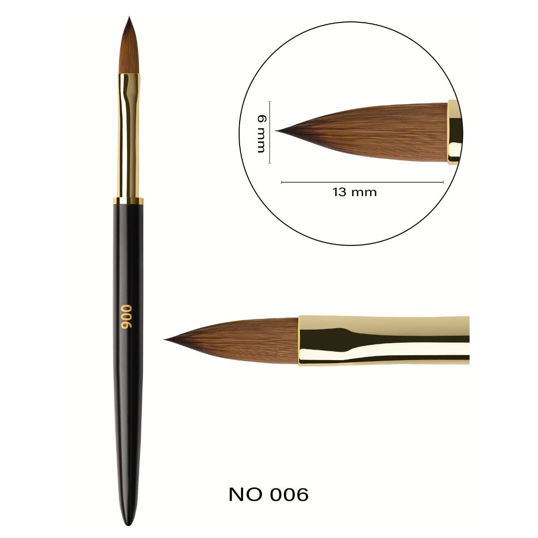 Long Oval Nail Art Brush for akrylgel og polygel, sikrer jevn dekning og glatt finish.