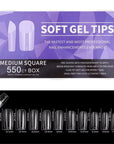 Gele tips i square form med fleksibel struktur og holdbar finish.