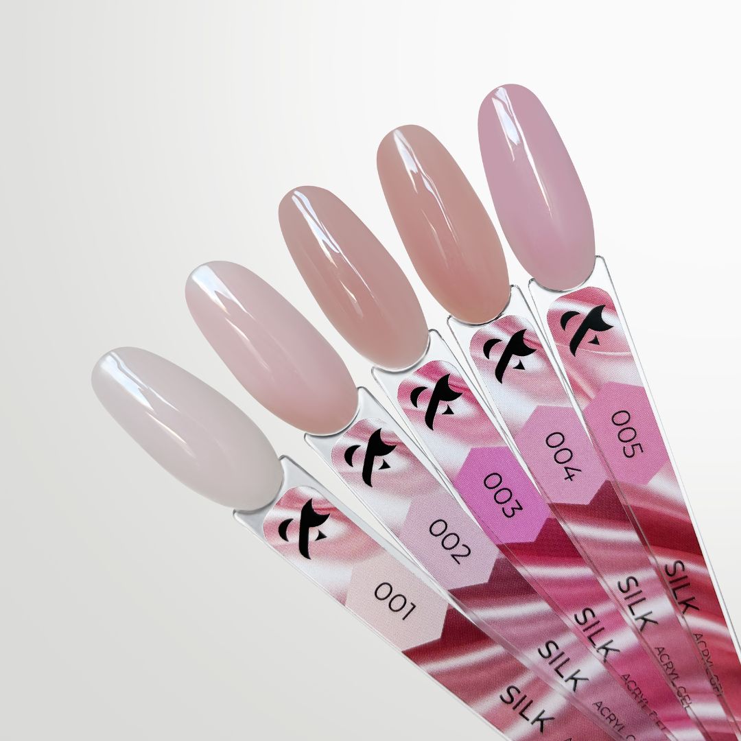 F.O.X Acryl Gel Silk – 5 kamuflasjefarger i semi-transparent nude nyanser.