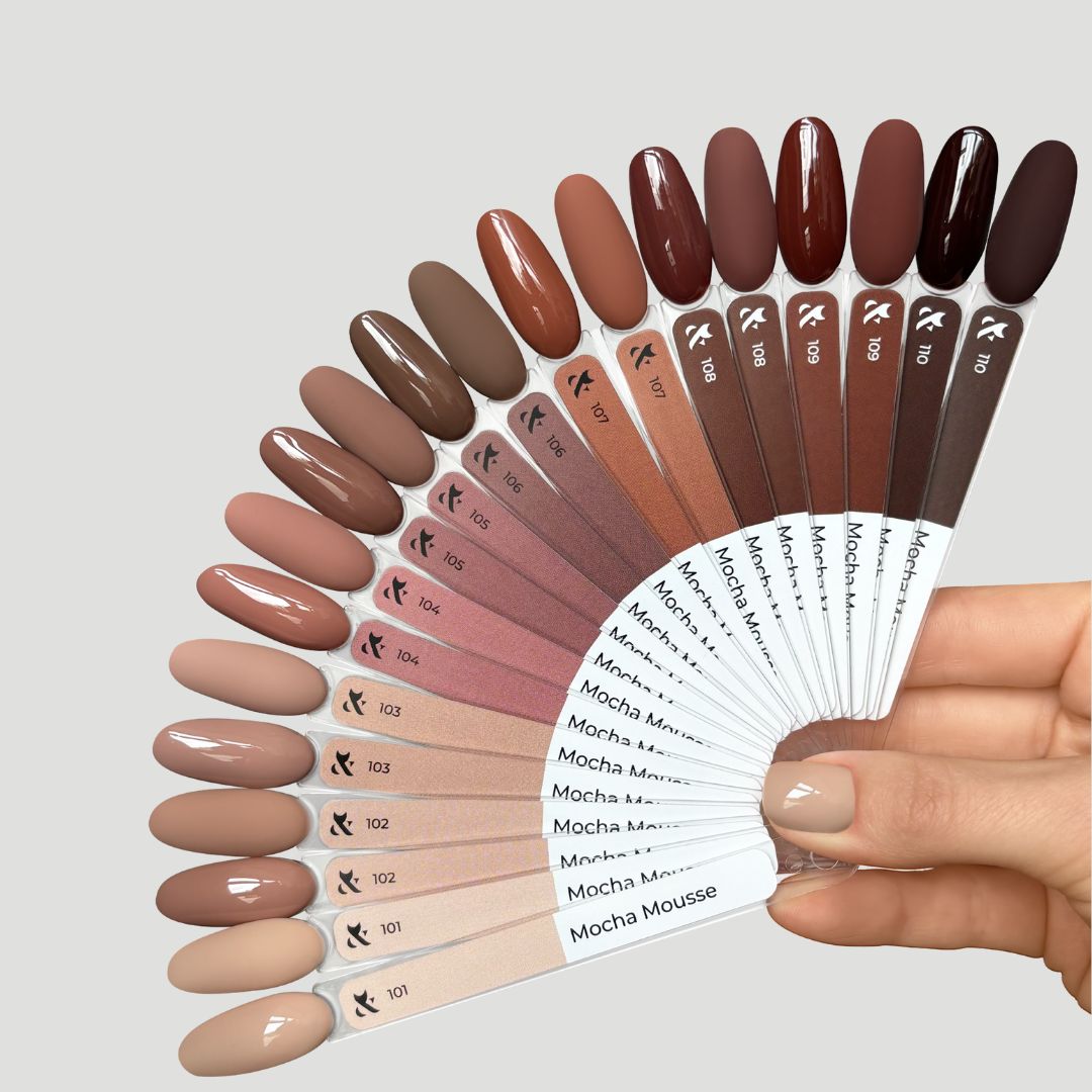 F.O.X Gellack Mocha Mousse – 10 nude og sjokolade nyanser.