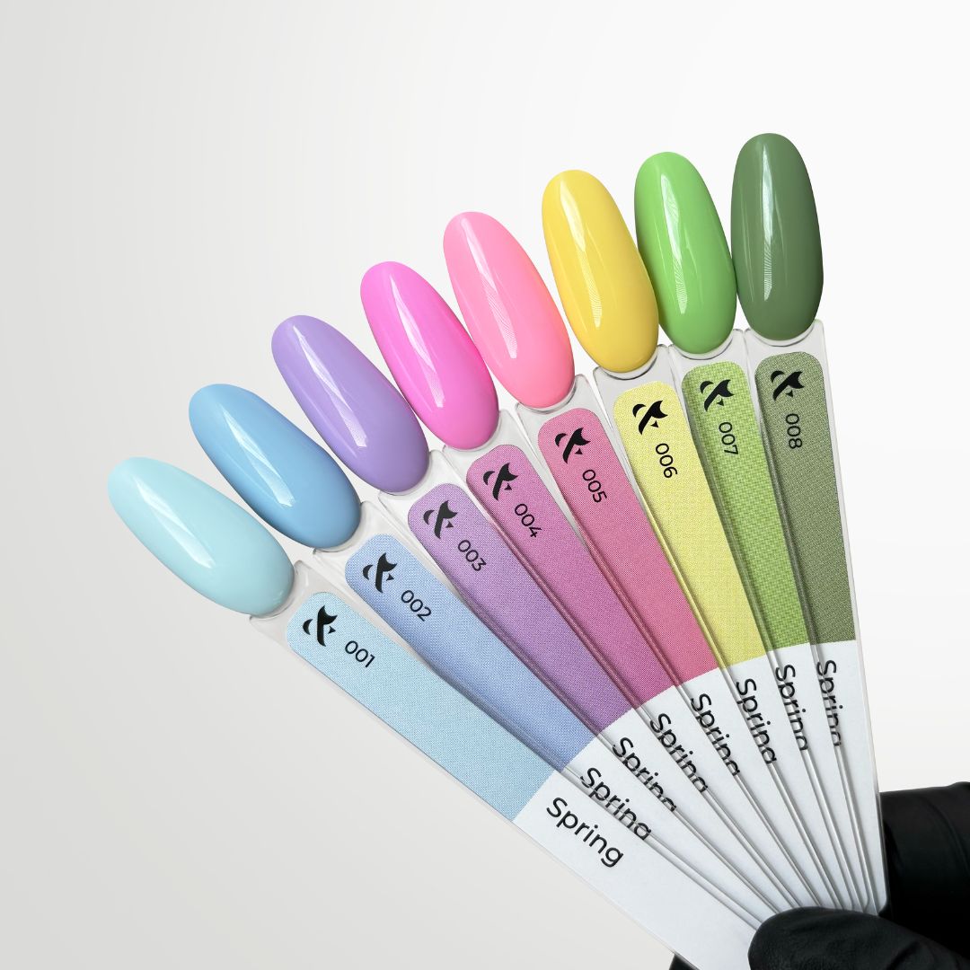 Pastel gellack kolleksjon F.O.X Spring med 8 vårfarger