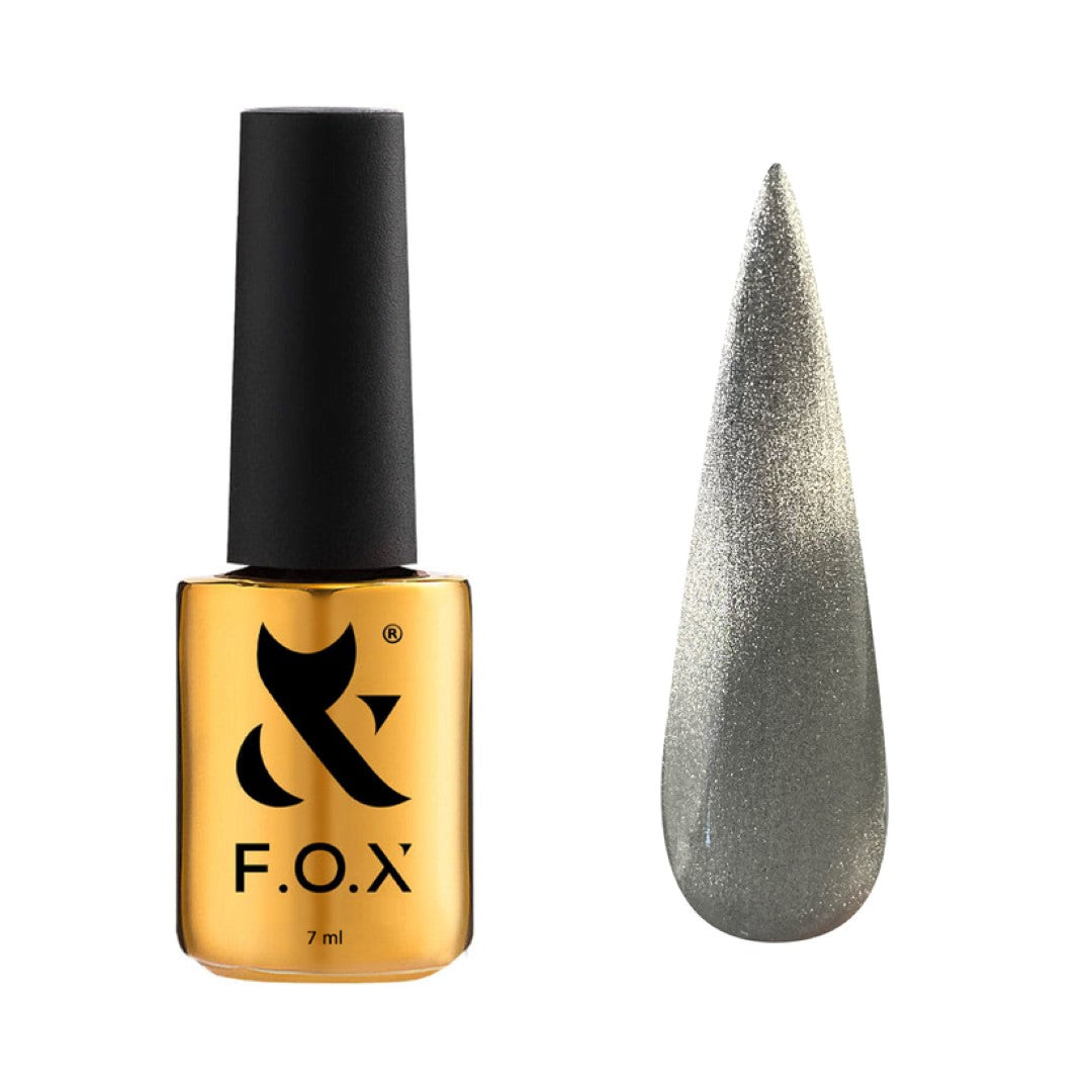 F.O.X Cat Eye Crystalline gellakk, en elegant nyanse som gir en imponerende cat eye-effekt uten behov for svart underlakk.