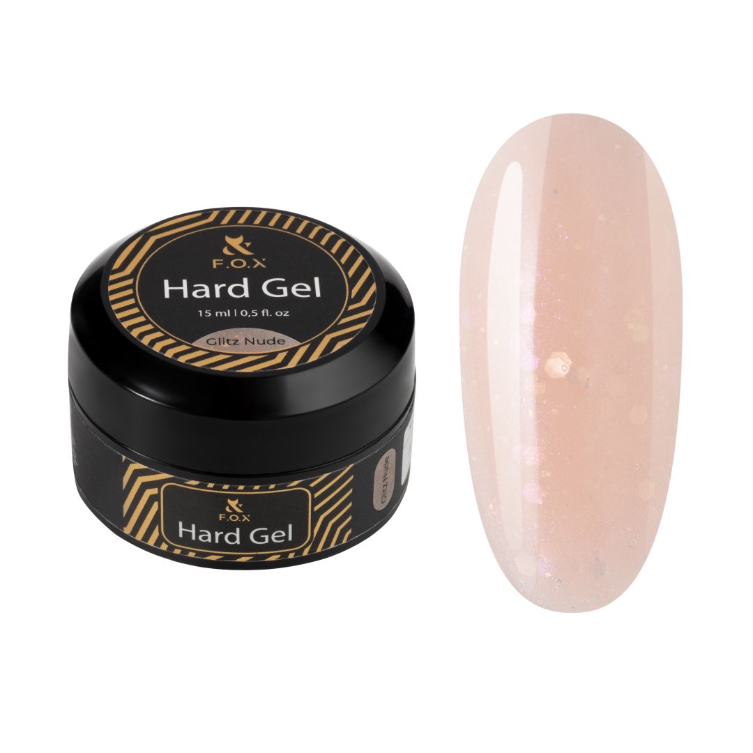 Hard Gel GLITZ NUDE – Elegant og diskret glitter gel i naturlige nude tone.