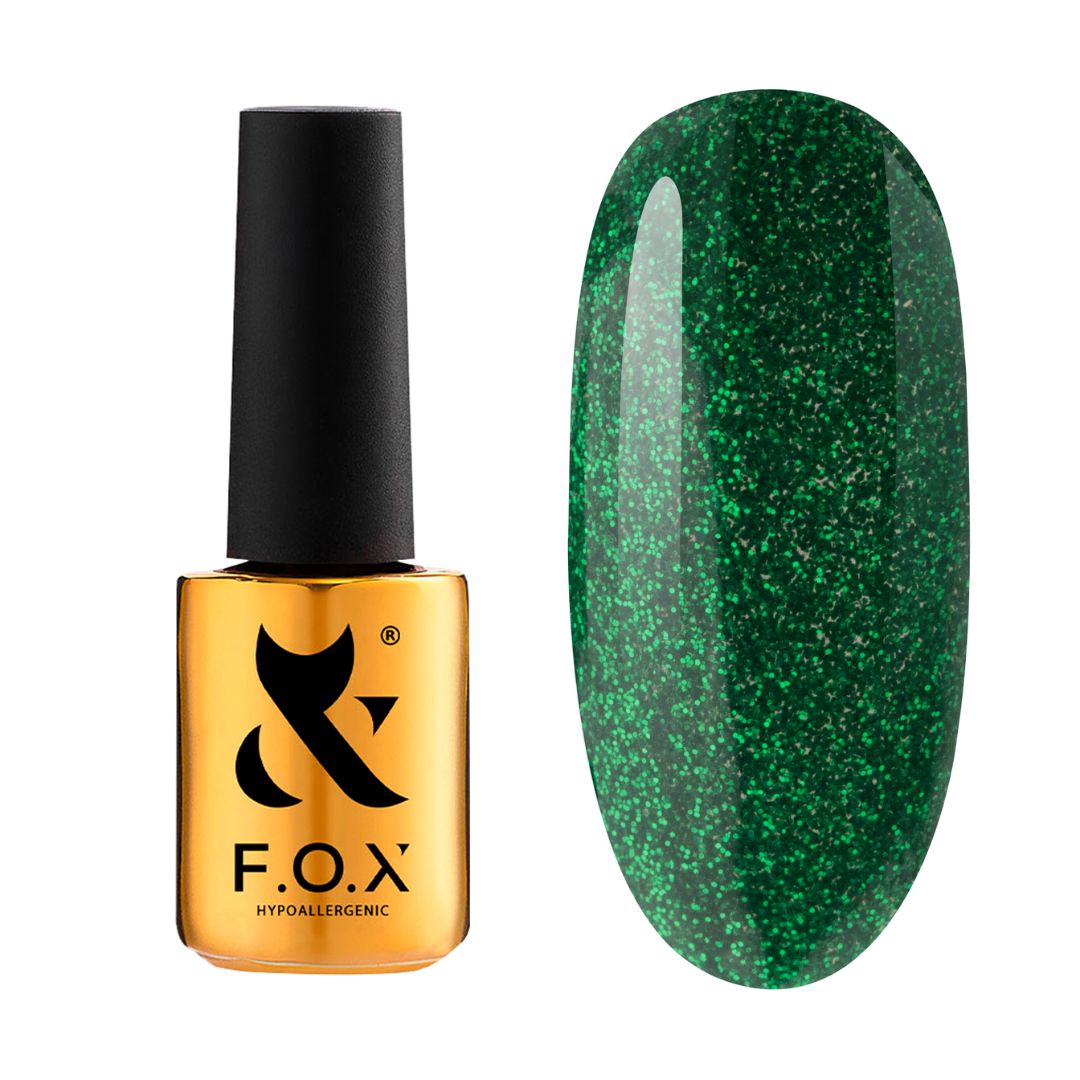 F.O.X grønn Gellack med glitrende effekt.