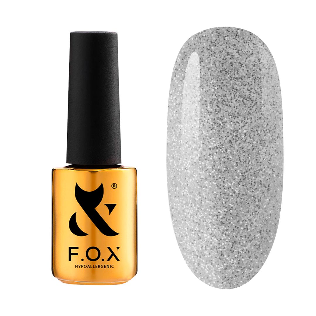 F.O.X gellack i sølvgrå nyanser med subtil glittereffekt.