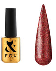 Rubin rød gellack glitter effekt F.O.X Moulin Rouge 008