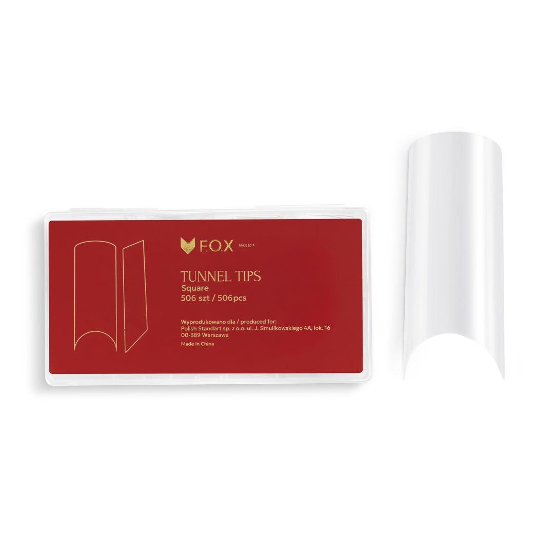 Square tunnel negle tips med markert linje