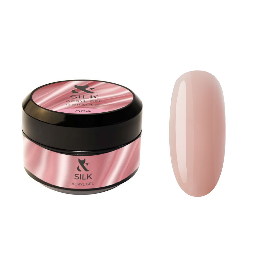 FOX Acryl Gel Silk i varm rosa nyanse med pudderundertone, sofistikert.