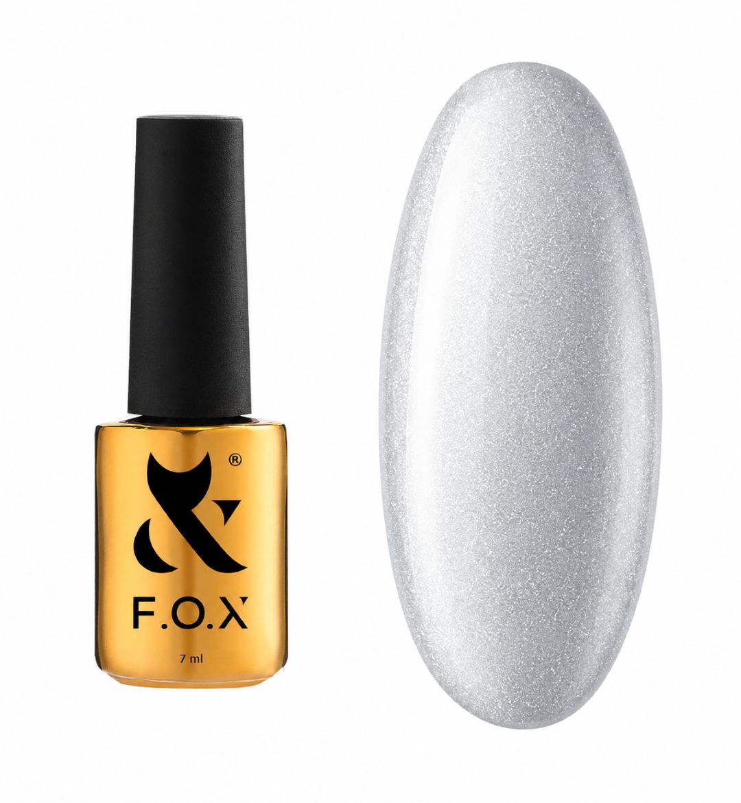 Hvit Cat Eye gellack F.O.X 008 med perlemorskimrende Cat Eye-design