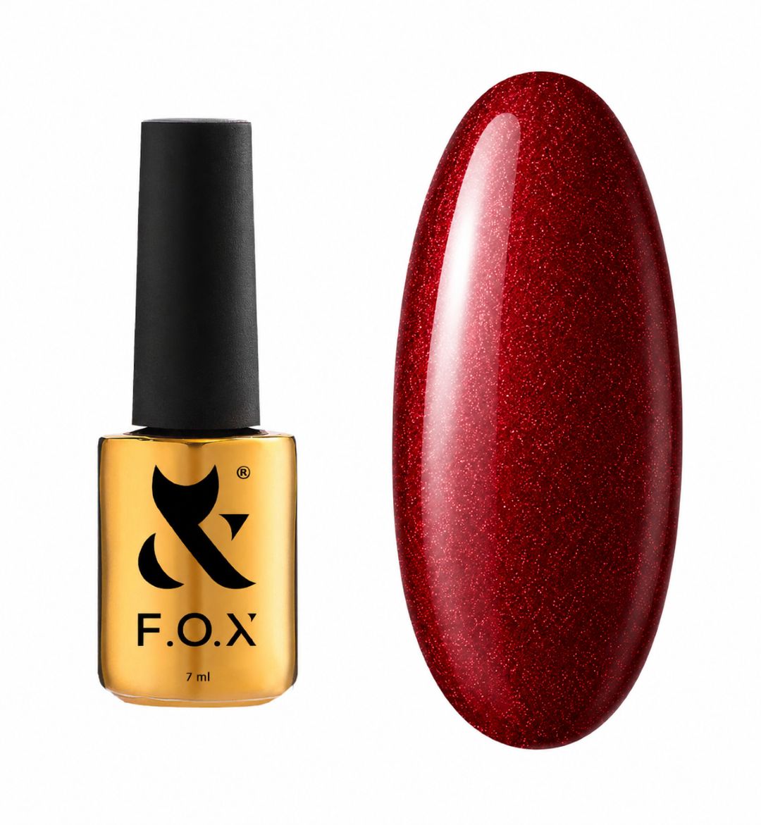 Rød Cat Eye gellack F.O.X 010 med rubinrød glød