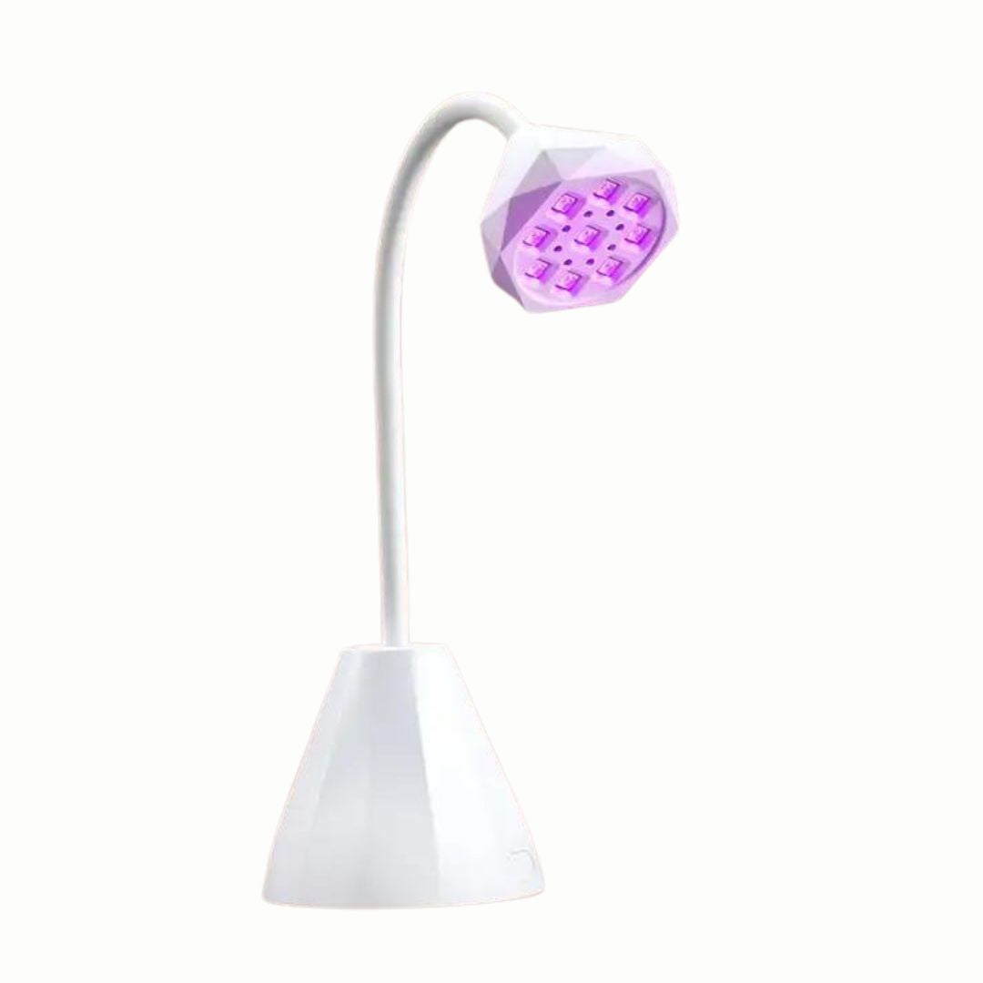 LED UV-lampe til gelnegler med 360-graders justerbarhet for effektiv herding.