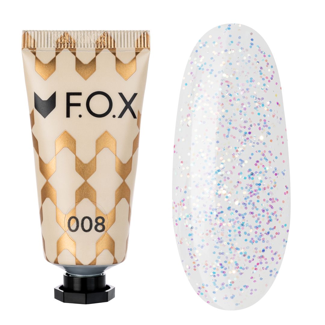 F.O.X Nano Polygel 008 med fint flerfarget glitter