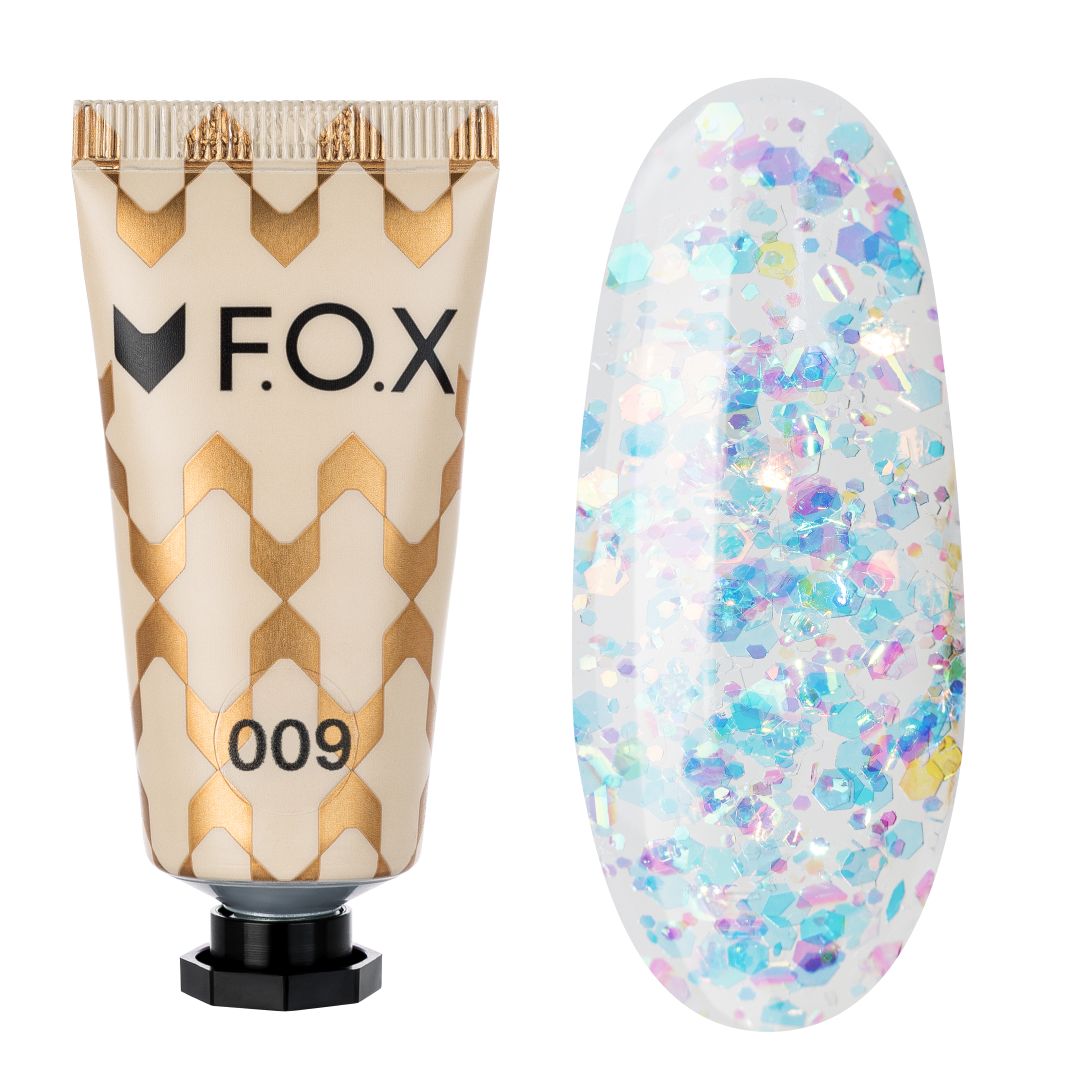 Nano Polygel med store flerfargede glitterpartikler