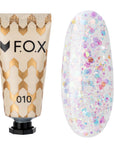 Rosa F.O.X Nano Polygel 010 med dekorativ glittereffekt