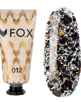 Mørk Nano Polygel 012 med kontrastfylt flerfarget glitter