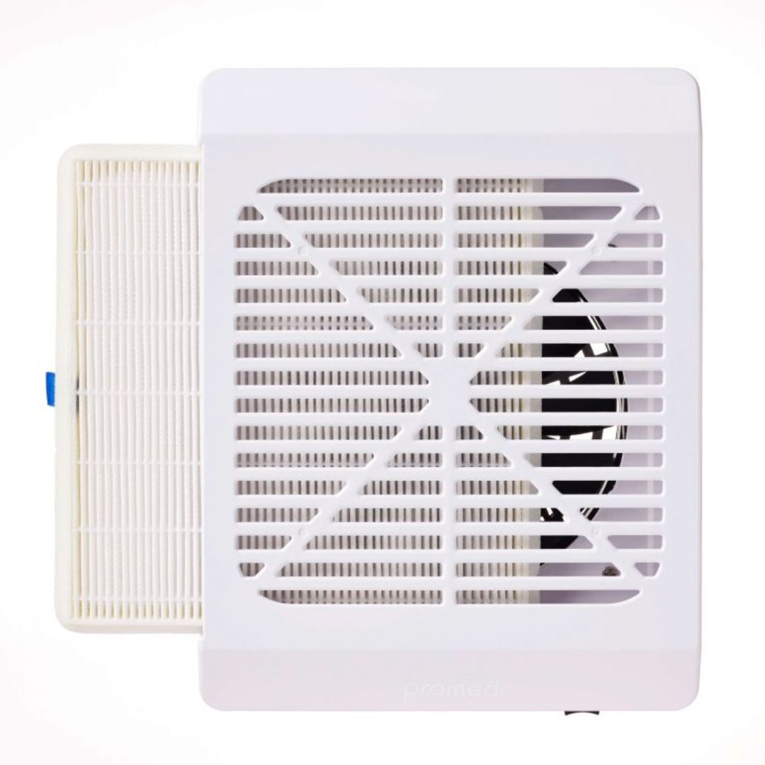 Negler støvsamler Promed Nailfan Mini for ren arbeidsplass