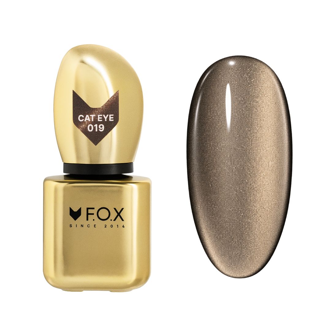 Champagne nyanse F.O.X Cat Eye gellack 019 med gyllen refleksjon