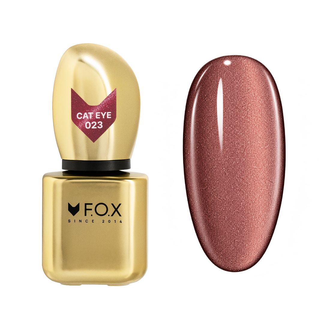 Rødrosa F.O.X Cat Eye gellack 023 med cat eye effekt