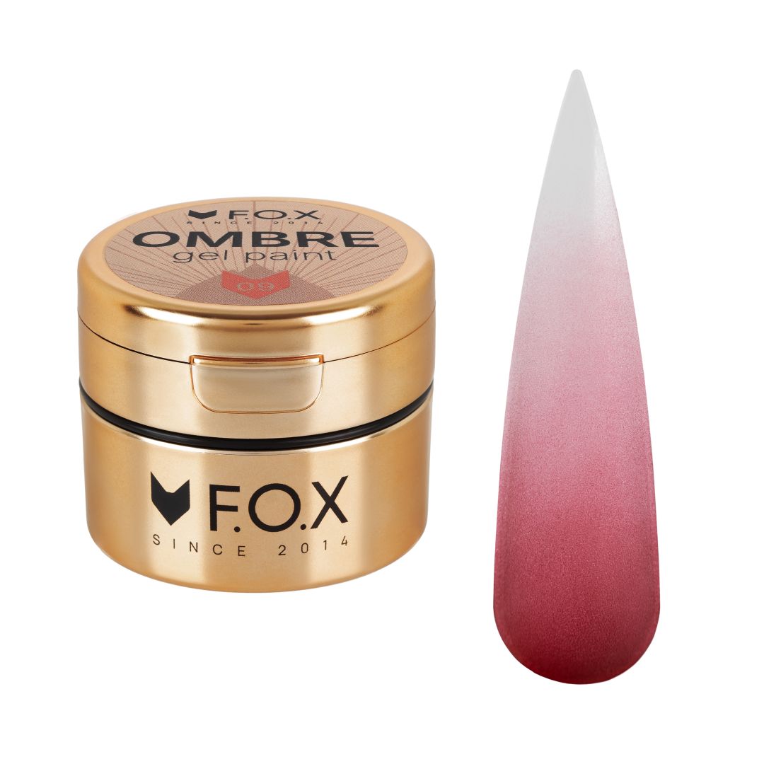 Rødrosa F.O.X Ombre Gel Paint 09 med intens pigmentering