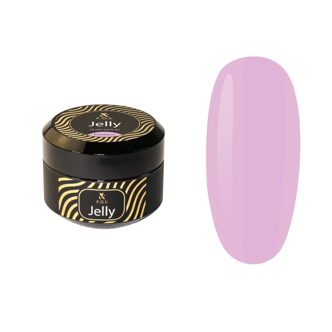 F.O.X Jelly-gel Bubblegum, en lys rosa gele ideell for kreative og holdbare manikyrer.