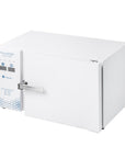 MicroSTOP PROTECT PRO varmluftsterilisator, hvitt kabinett med frontdør og display på venstre side