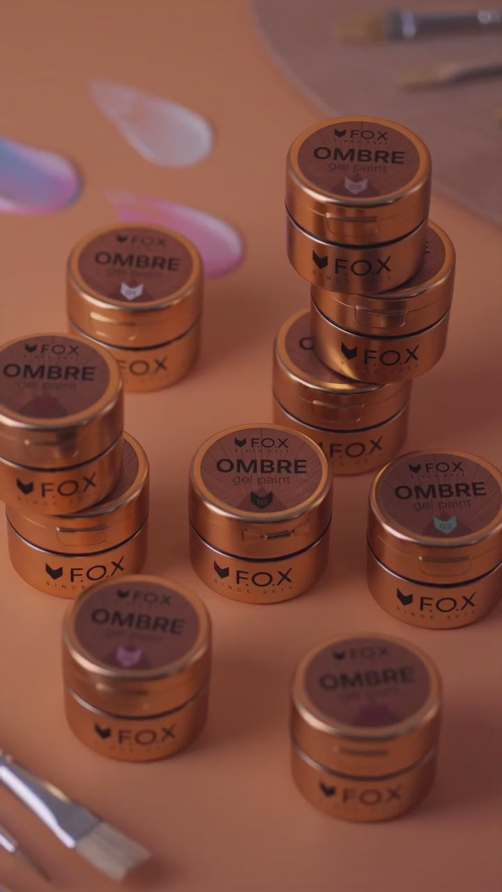 F.O.X Ombre Gel Paint kolleksjon med 10 nyanser for ombre