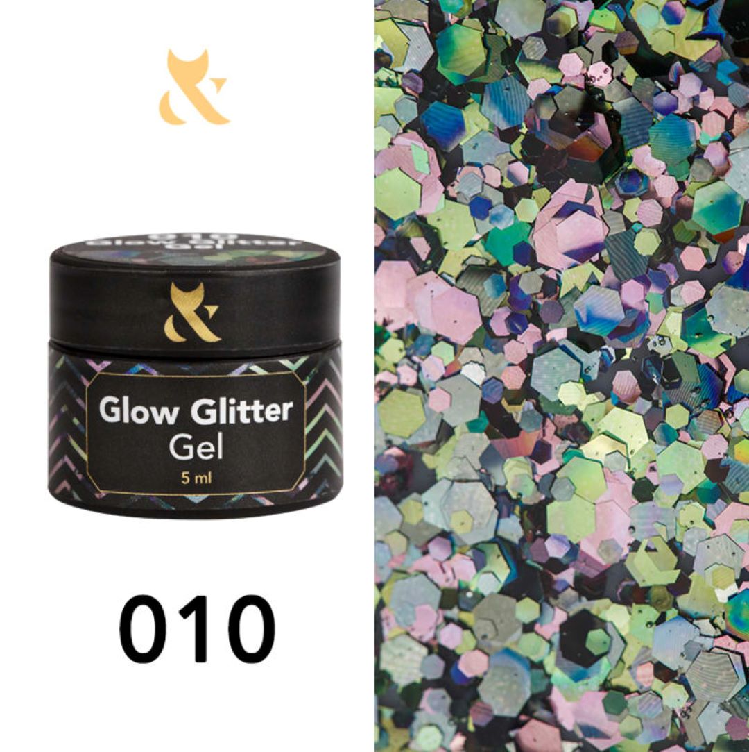 Unik Neglekunst: F.O.X Glow Glitter Gel for Volumetrisk Skjønnhet