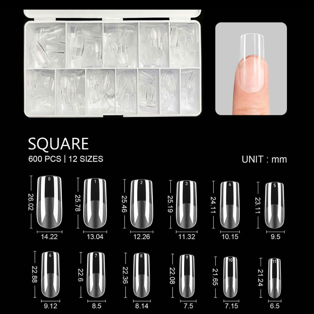 Soft Gel Tips Square 600stk